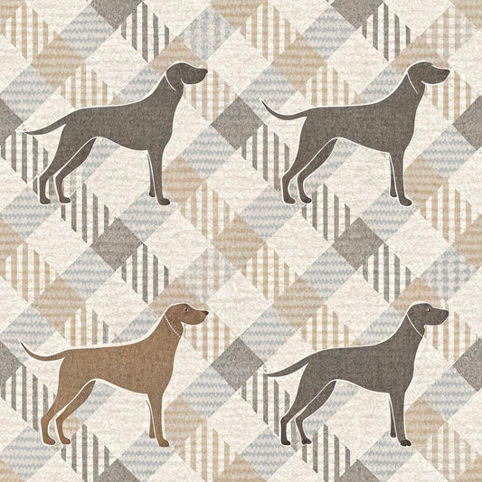 Neutral Houndstooth Pattern 3 Quilting Cotton Fabric