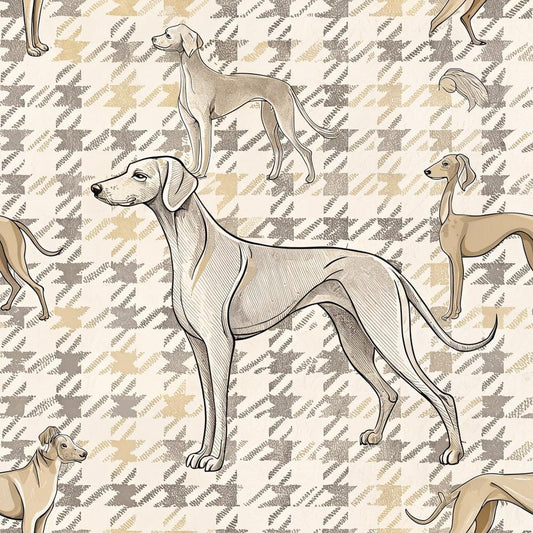 Neutral Houndstooth Pattern 7 Quilting Cotton Fabric