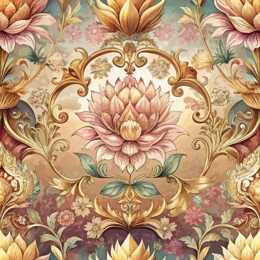 Baroque Florals Pattern 76 Quilting Cotton Fabric