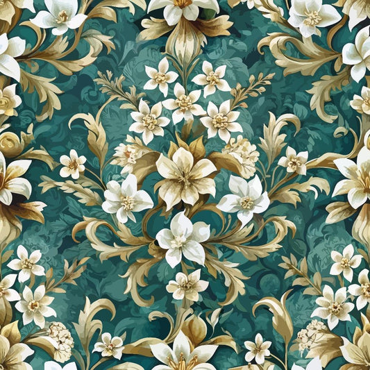 Baroque Florals Pattern 58 Quilting Cotton Fabric