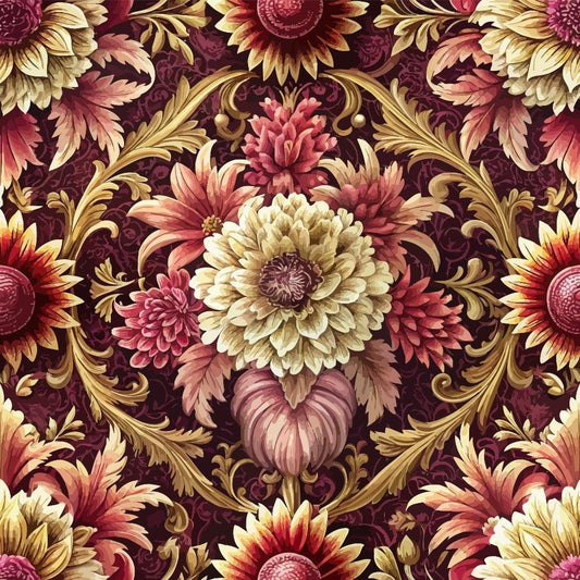 Baroque Florals Pattern 1 Quilting Cotton Fabric