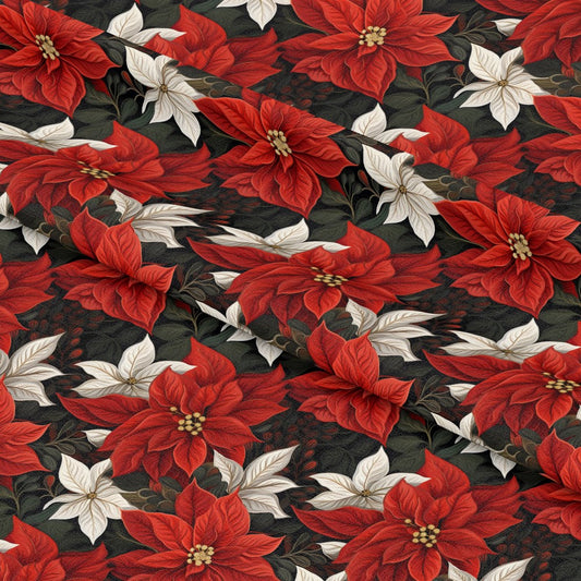 Poinsettia Blooms Pattern 4 Quilting Cotton Fabric