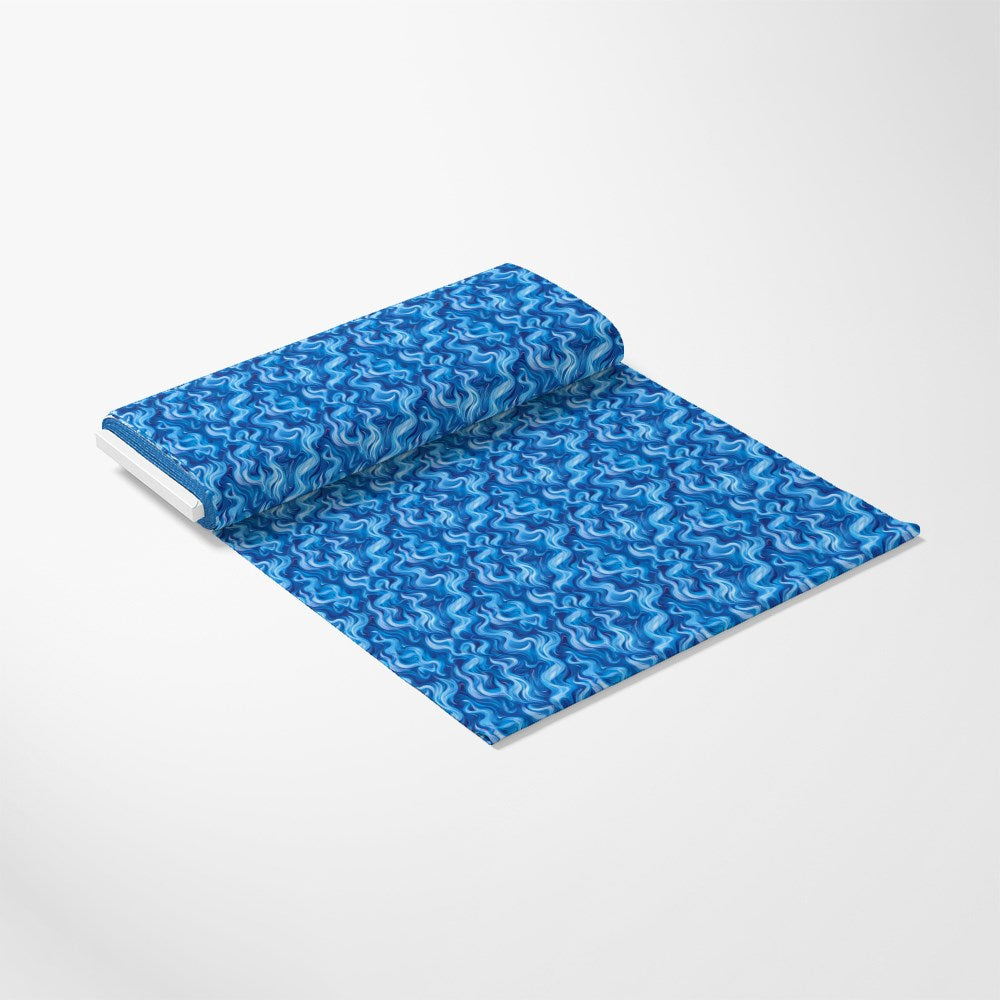 Blue Splash Fire Flame Pattern 8 Quilting Cotton Fabric