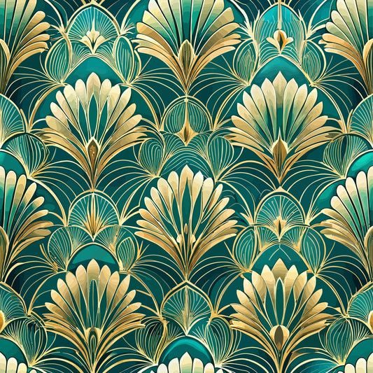 Art Deco Florals Pattern 18 Quilting Cotton Fabric
