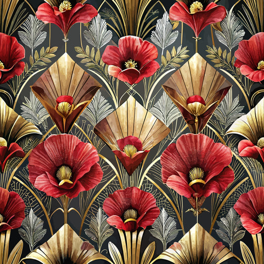 Art Deco Florals Pattern 51 Quilting Cotton Fabric