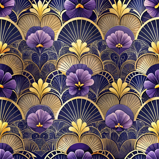 Art Deco Florals Pattern 52 Quilting Cotton Fabric