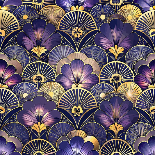Art Deco Florals Pattern 53 Quilting Cotton Fabric