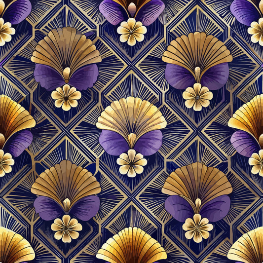 Art Deco Florals Pattern 54 Quilting Cotton Fabric