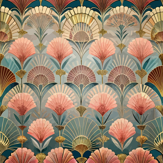 Art Deco Florals Pattern 82 Quilting Cotton Fabric