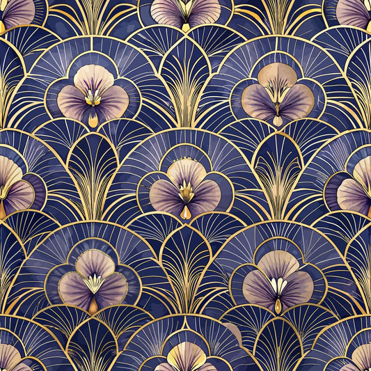 Art Deco Florals Pattern 98 Quilting Cotton Fabric