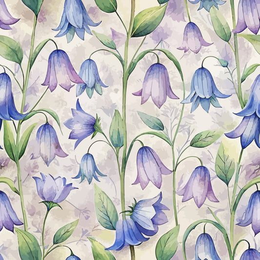 Art Nouveau Bellflowers Pattern 1 Quilting Cotton Fabric