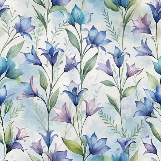 Art Nouveau Bellflowers Pattern 2 Quilting Cotton Fabric