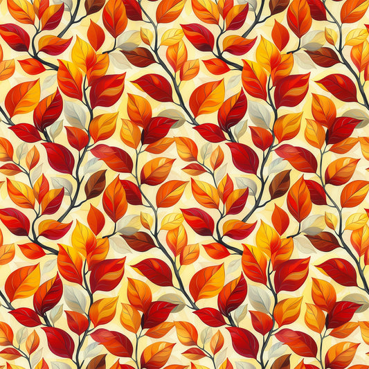 Artistic Autumn Leaves Pattern 11 Quilting Cotton Fabric