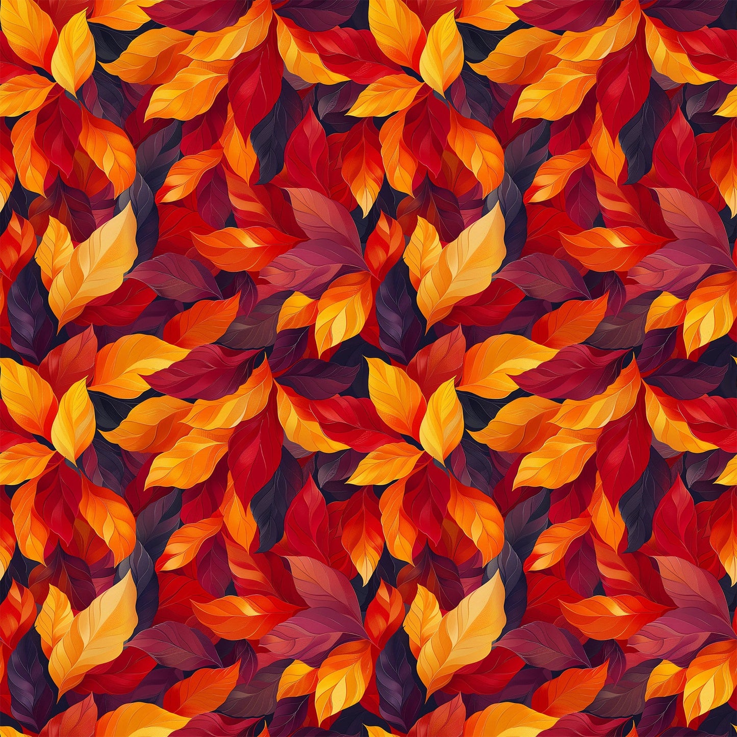Artistic Autumn Leaves Pattern 1 Quilting Cotton Fabric