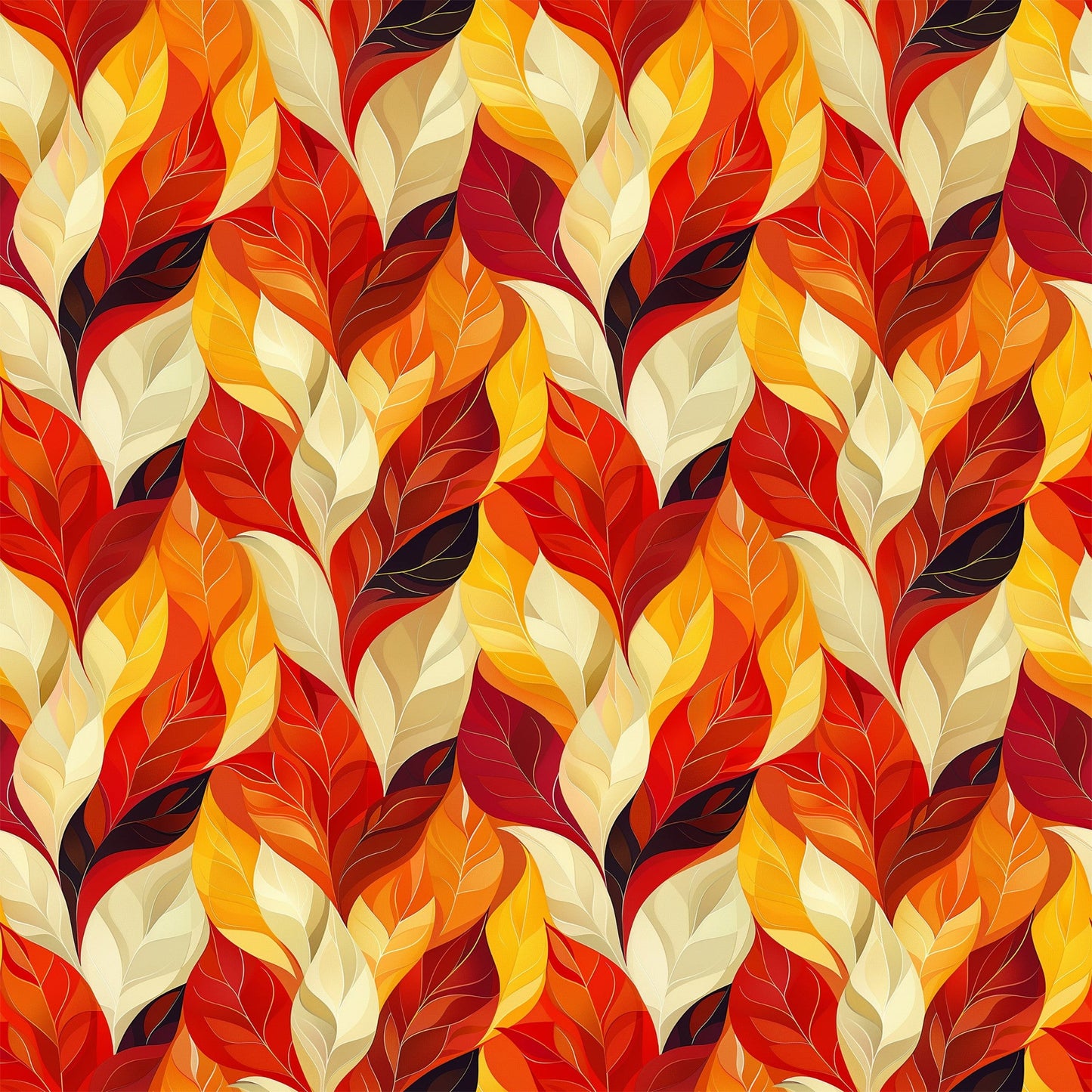 Artistic Autumn Leaves Pattern 7 Quilting Cotton Fabric