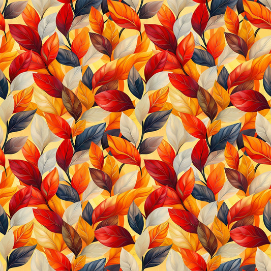 Artistic Autumn Leaves Pattern 8 Quilting Cotton Fabric