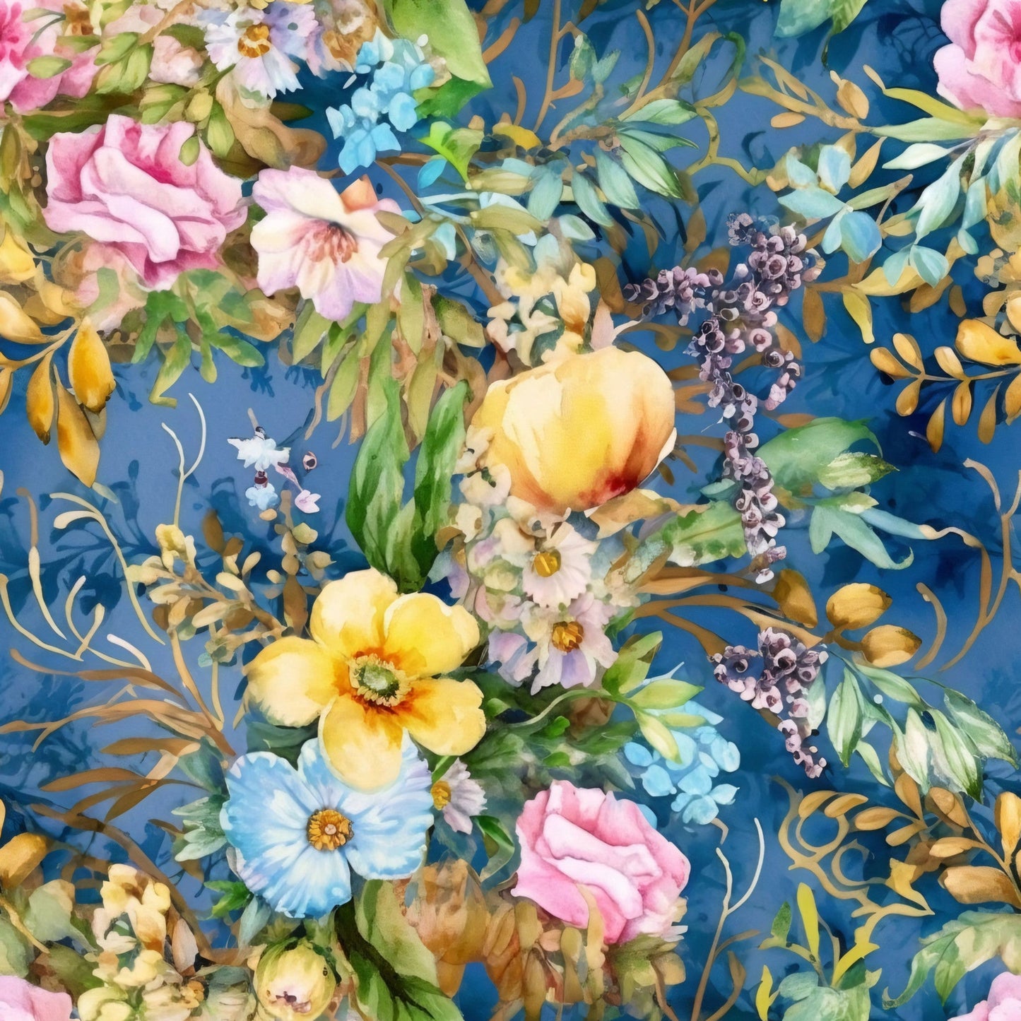 Artists Garden Wildflowers Floral Meadow Pattern 1 Quilting Cotton Fabric
