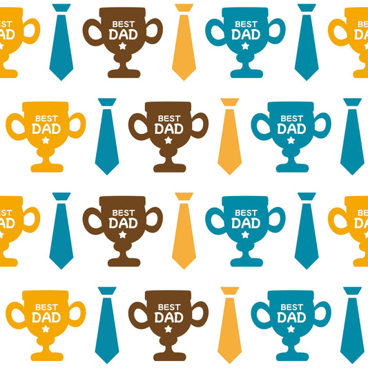 Best Dad Ever Fathers Day Pattern 6 Quilting Cotton Fabric