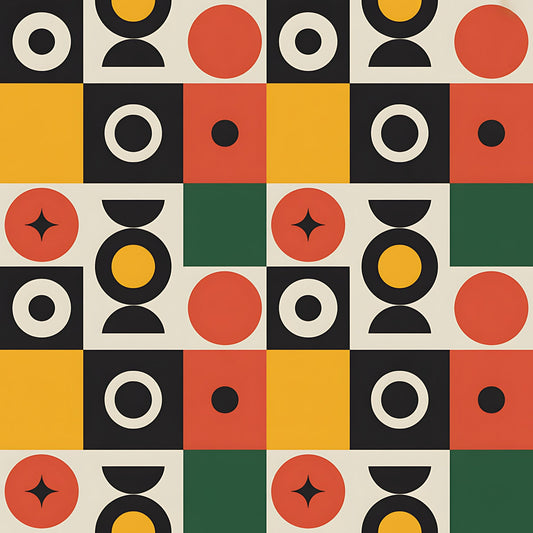 Black History Month Bauhaus Pattern 29 Quilting Cotton Fabric