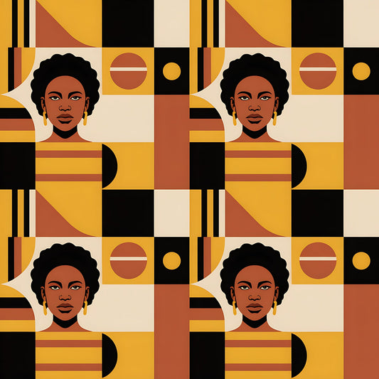 Black History Month Bauhaus Pattern 31 Quilting Cotton Fabric