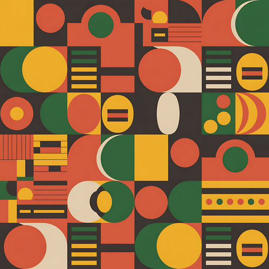 Black History Month Bauhaus Pattern 8 Quilting Cotton Fabric