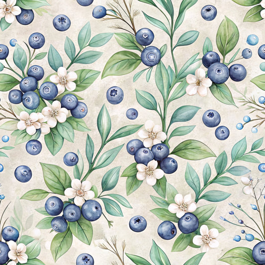 Blueberry Garden Pattern 5 Quilting Cotton Fabric