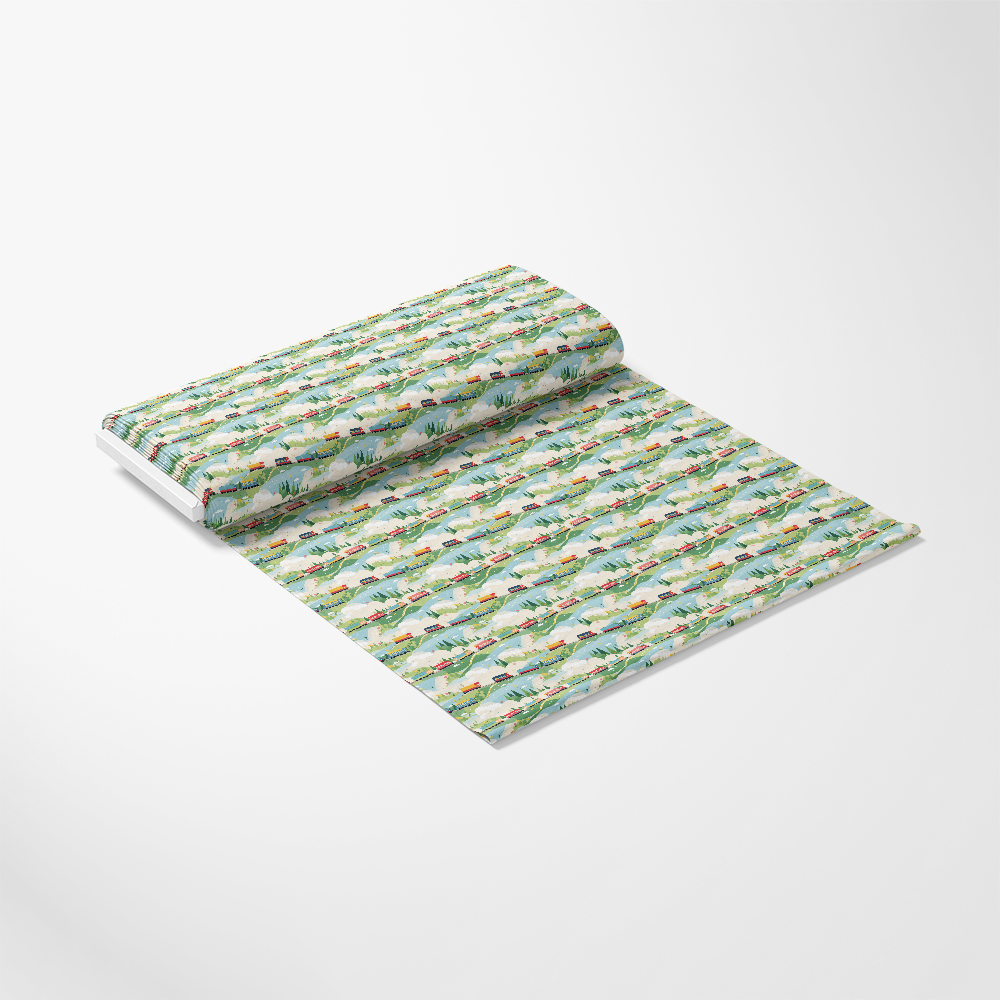 Cartoon Trains Pattern 17 Quilting Cotton Fabric