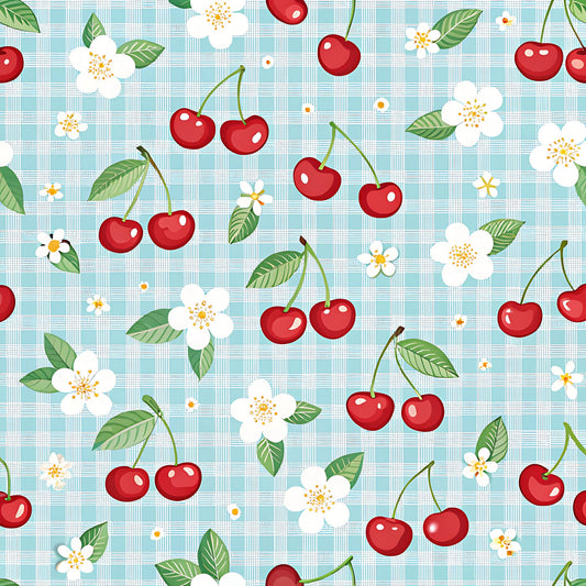 Cherry Floral Pattern 14 Quilting Cotton Fabric