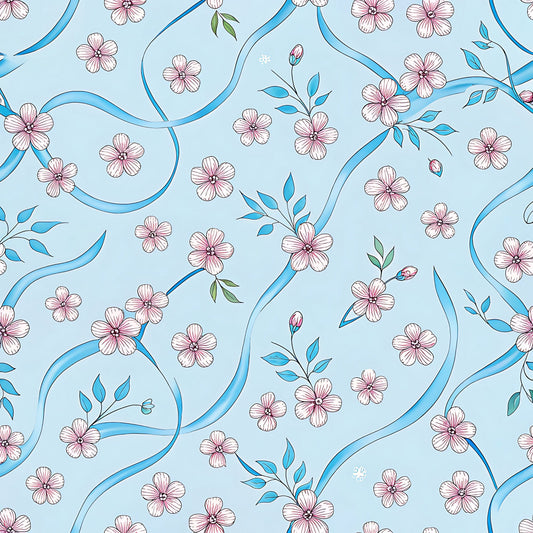Cherry Floral Pattern 15 Quilting Cotton Fabric