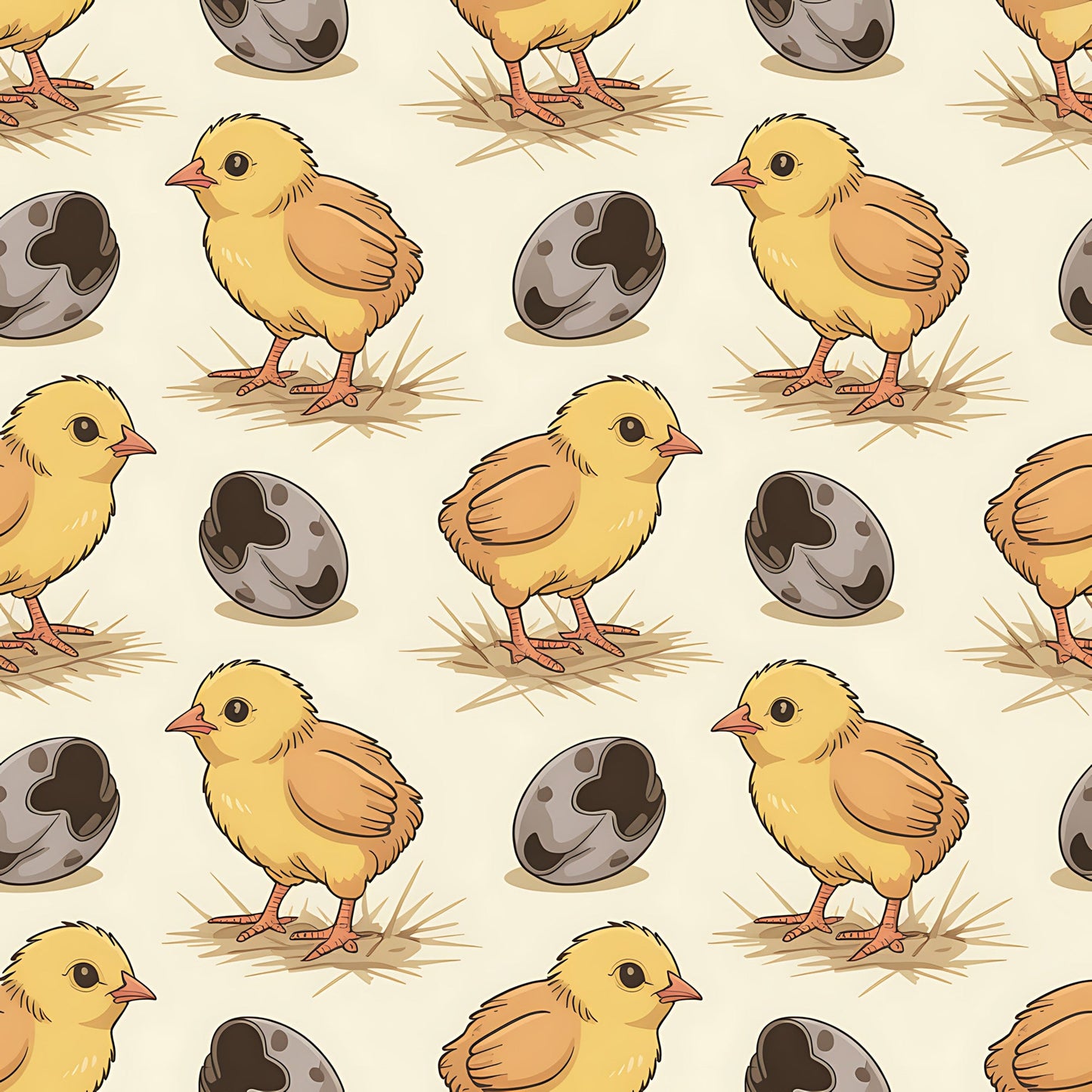 Chicken and Eggs Pattern 5 Quilting Cotton Fabric