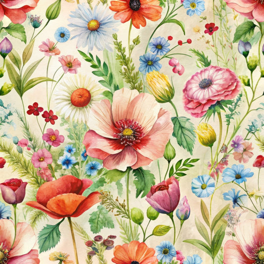 Colorful Bliss Wildflowers Pattern 2 Quilting Cotton Fabric