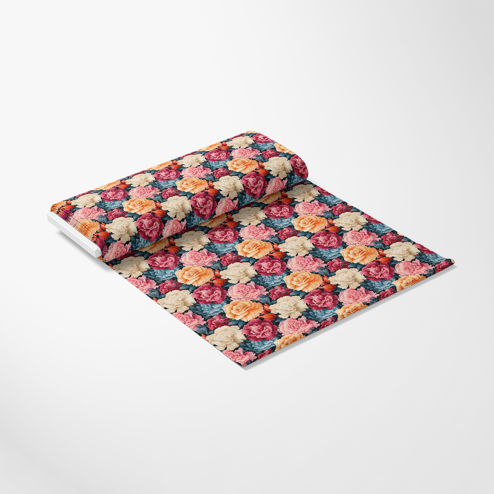 Colorful Carnation Flowers Pattern 5 Quilting Cotton Fabric