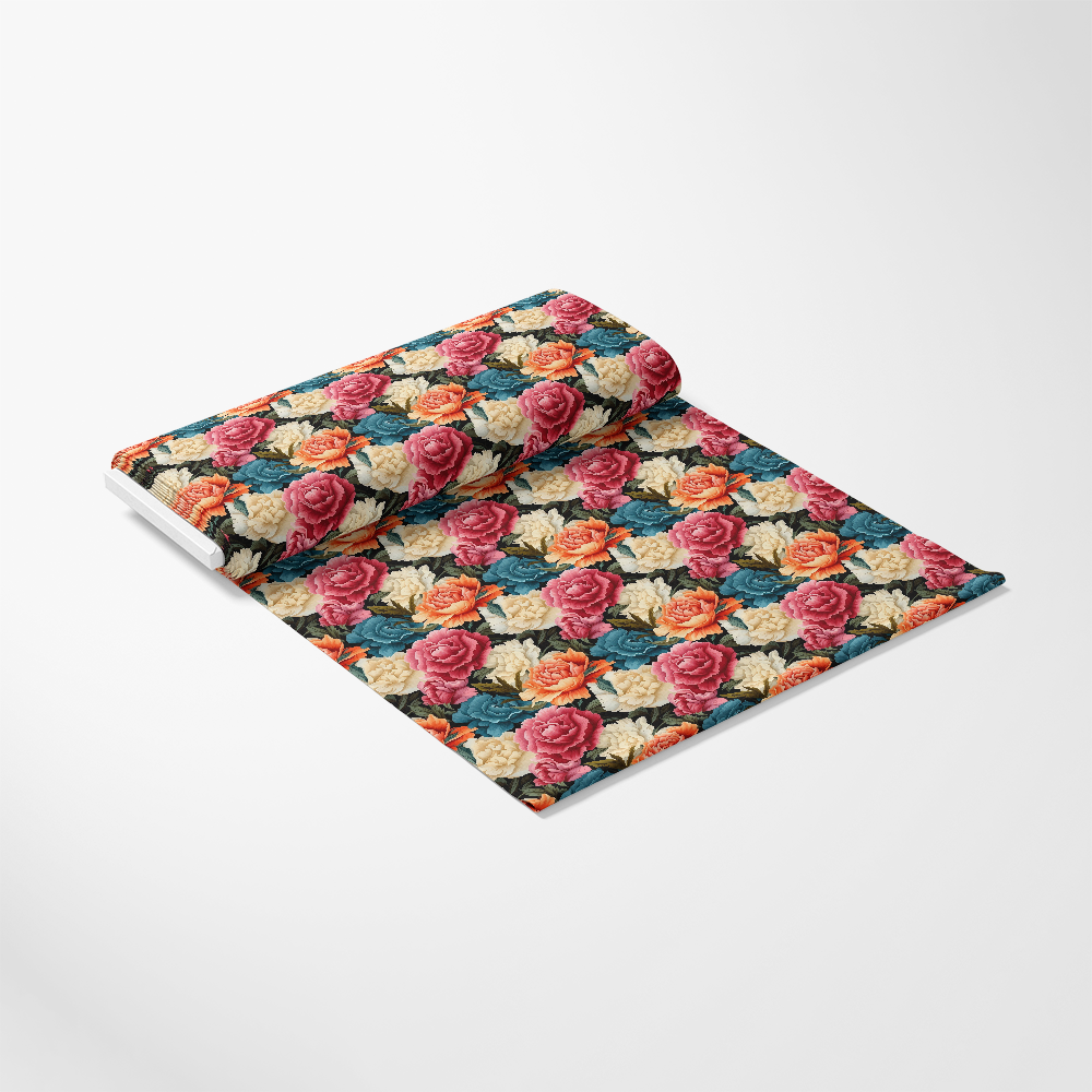 Colorful Carnation Flowers Pattern 8 Quilting Cotton Fabric