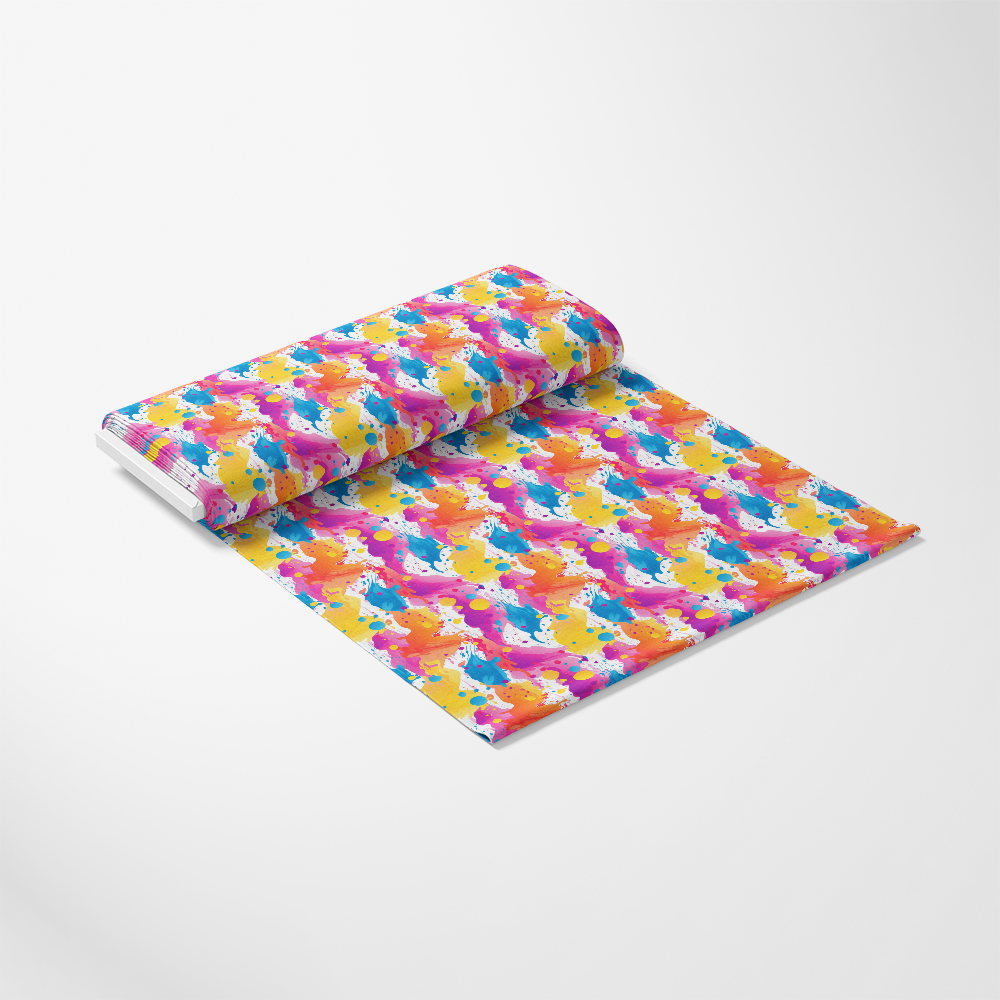 Colorful Paint Splashes Pattern 12 Quilting Cotton Fabric