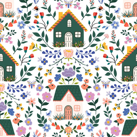 Cottagecore Spring Floral Pattern 4 Quilting Cotton Fabric