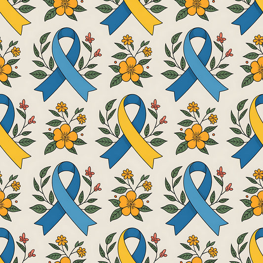 Down Syndrome Awareness Pattern 10 Quilting Cotton Fabric