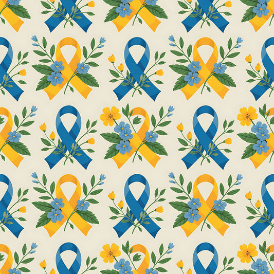 Down Syndrome Awareness Pattern 9 Quilting Cotton Fabric