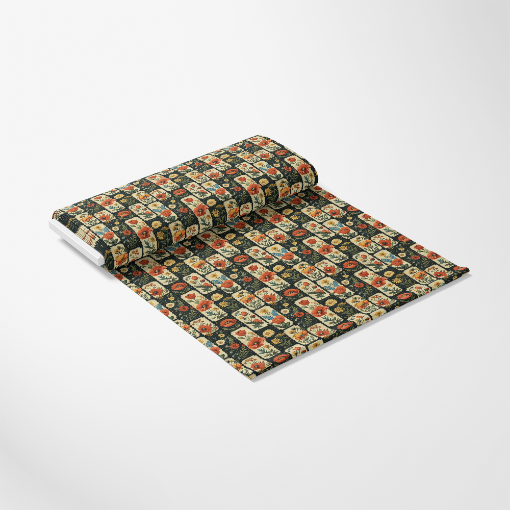 Eliza's Floral Grids Pattern 15 Quilting Cotton Fabric