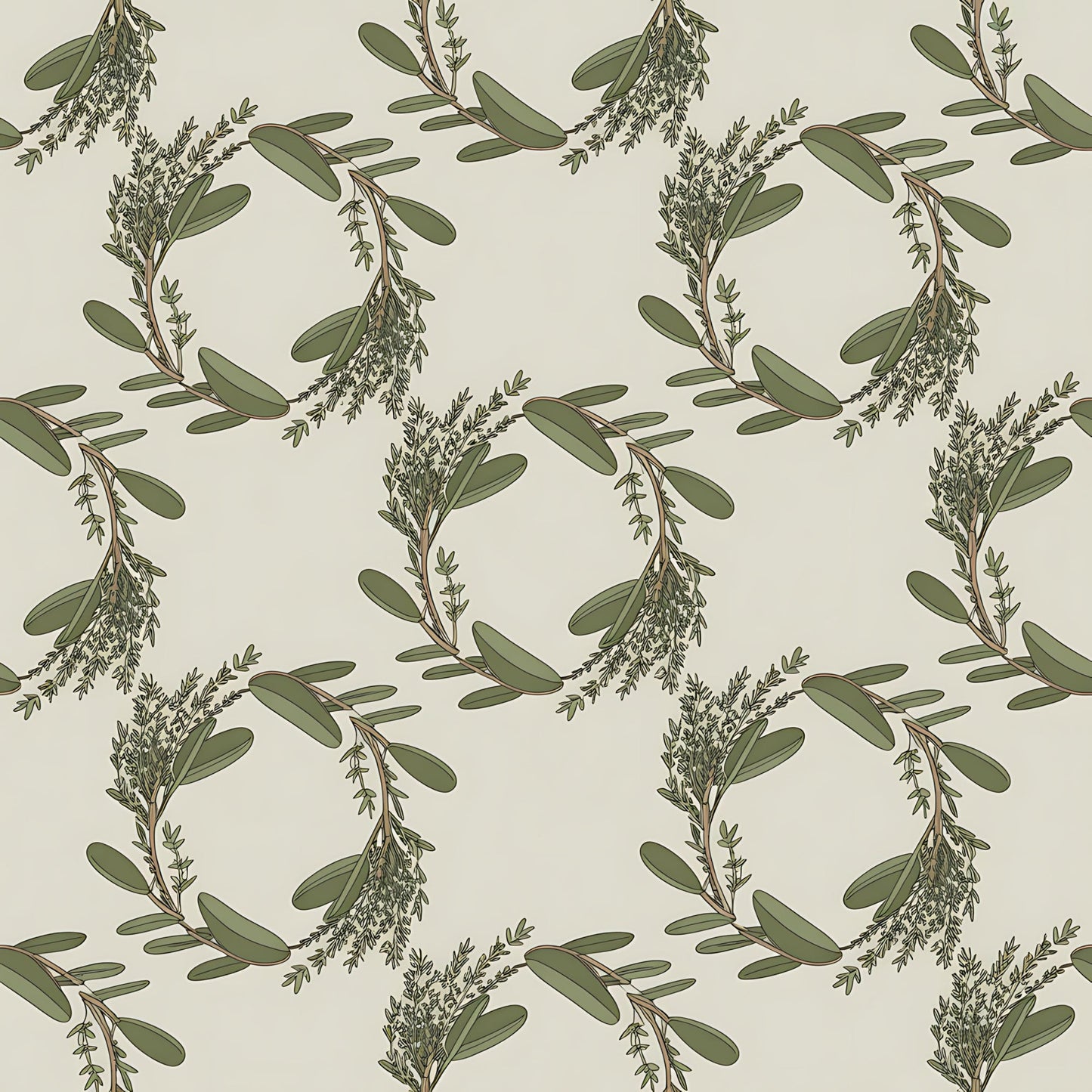 Farmhouse Kitchen Herbs Pattern 19 Quilting Cotton Fabric