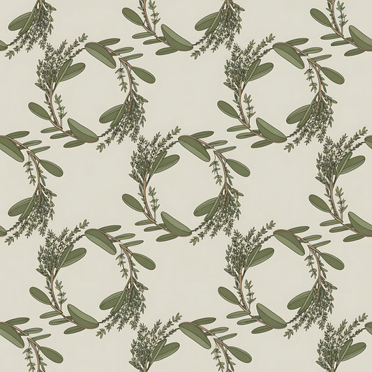 Farmhouse Kitchen Herbs Pattern 19 Quilting Cotton Fabric