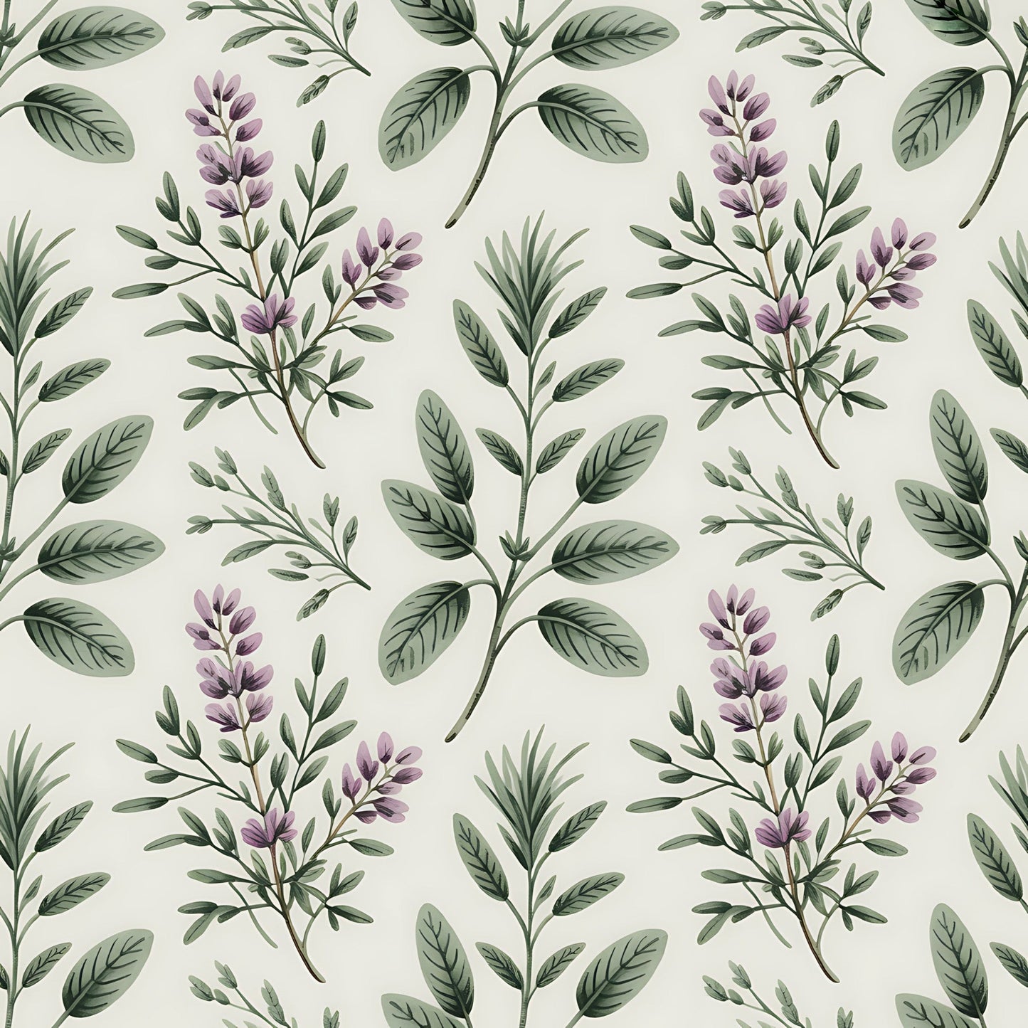 Farmhouse Kitchen Herbs Pattern 25 Quilting Cotton Fabric