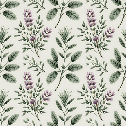 Farmhouse Kitchen Herbs Pattern 25 Quilting Cotton Fabric