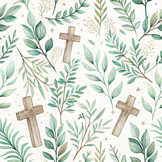 Floral Christian Faith Pattern 4 Quilting Cotton Fabric