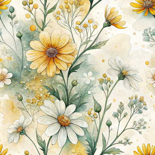 Folk Floral Pattern 9 Quilting Cotton Fabric
