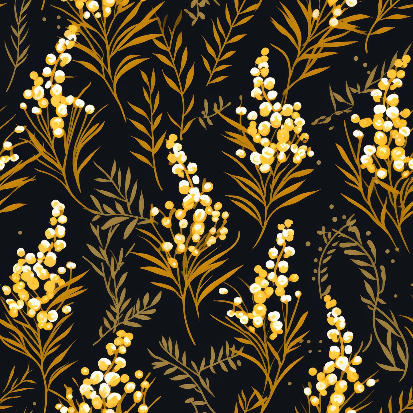 Goldenrod Flowers Pattern 8 Quilting Cotton Fabric