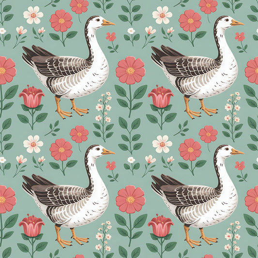 Goose Cottagecore Pattern 27 Quilting Cotton Fabric