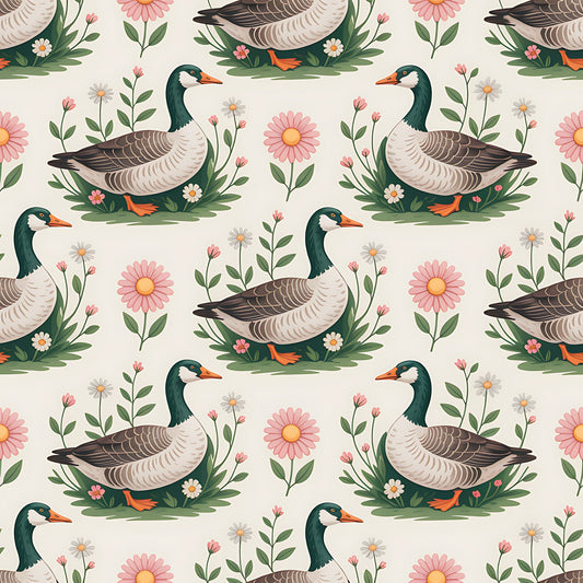 Goose Cottagecore Pattern 5 Quilting Cotton Fabric