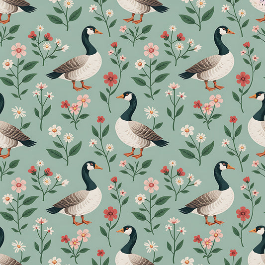 Goose Cottagecore Pattern 6 Quilting Cotton Fabric