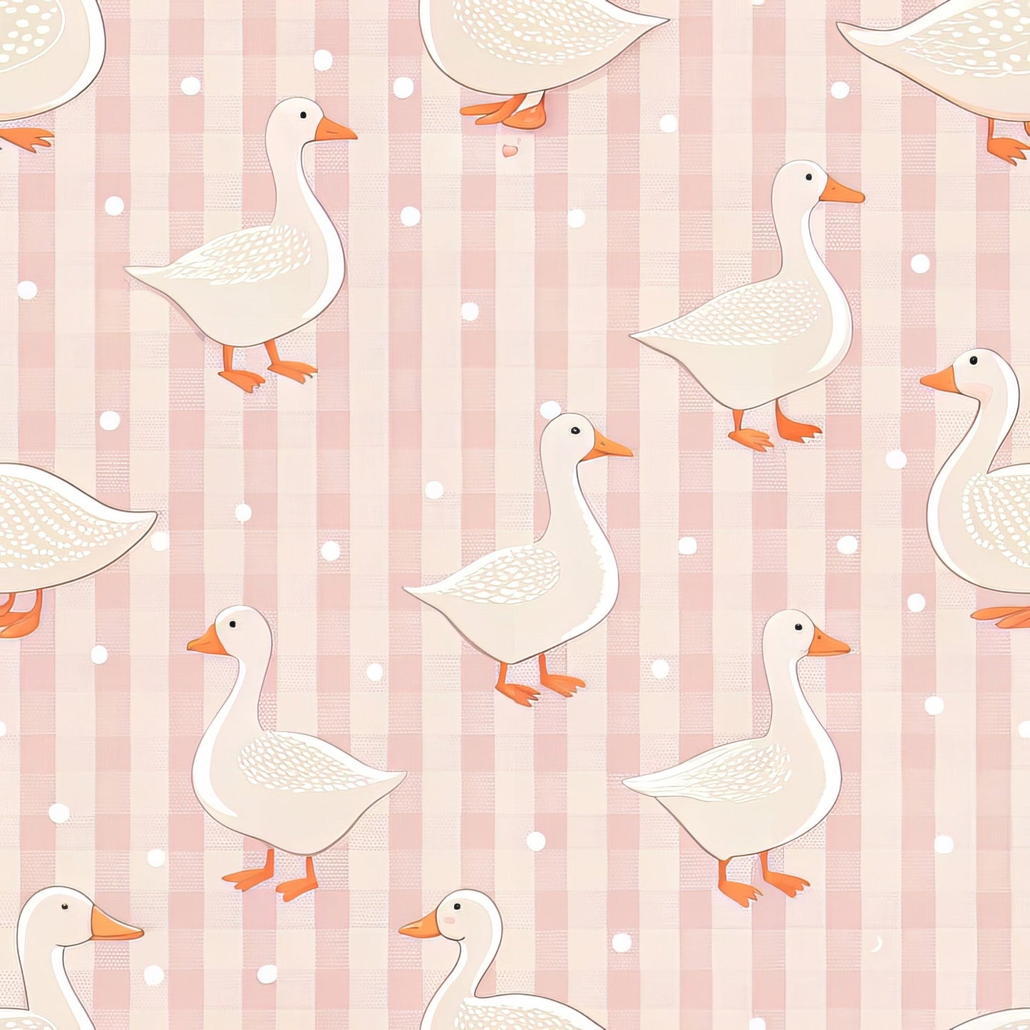 Goose Gingham Pattern 4 Quilting Cotton Fabric