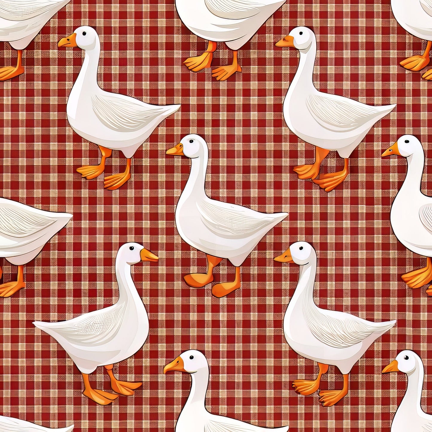 Goose Gingham Pattern 7 Quilting Cotton Fabric